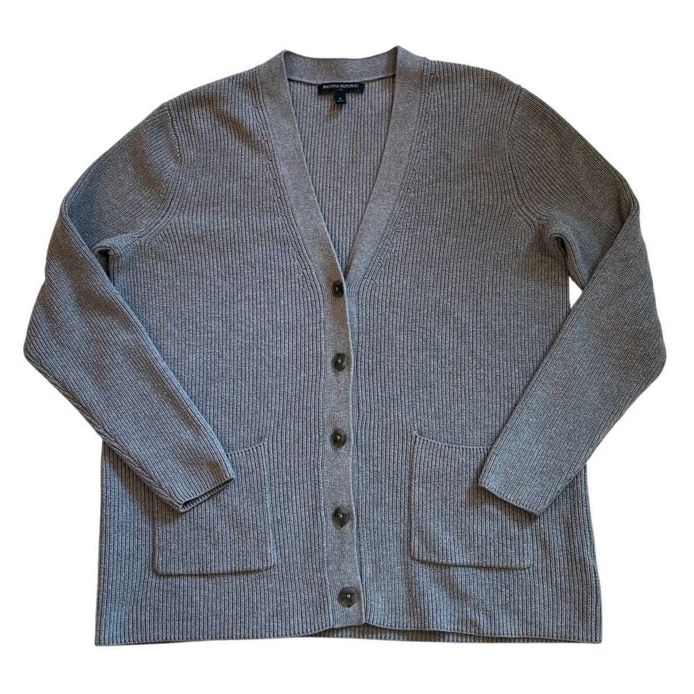 Banana Republic Cardigan Sweater Womens Small Knit Button Front Grandma Preppy
